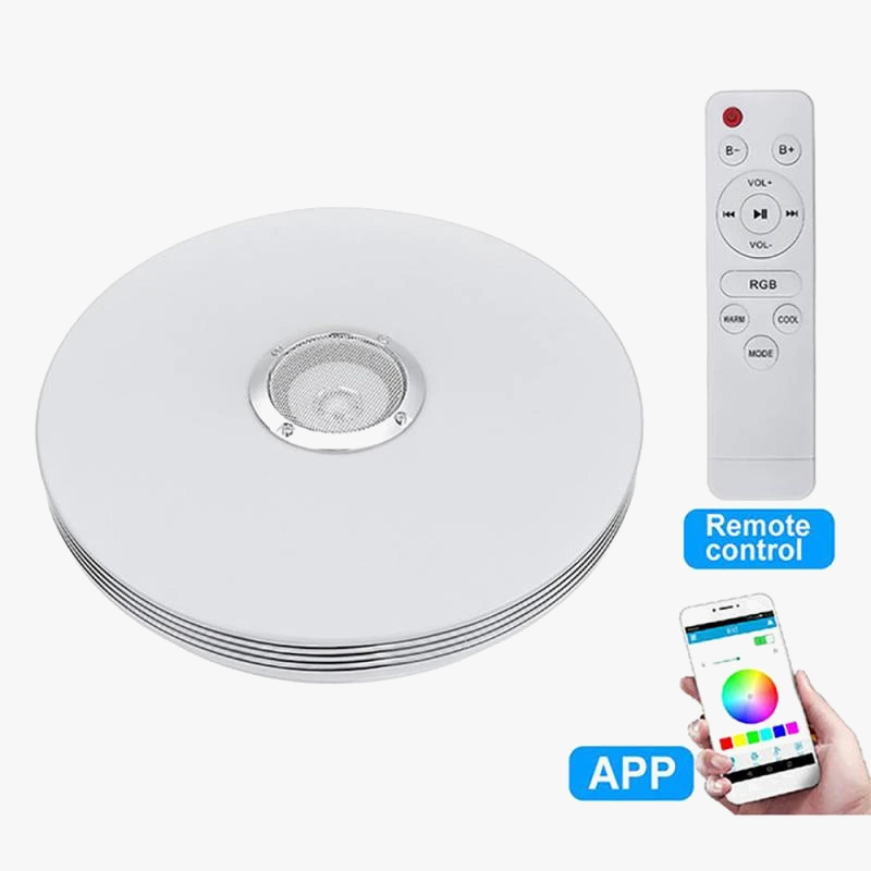 plafonnier led rond bluetooth musique rgb avec télécommande et app