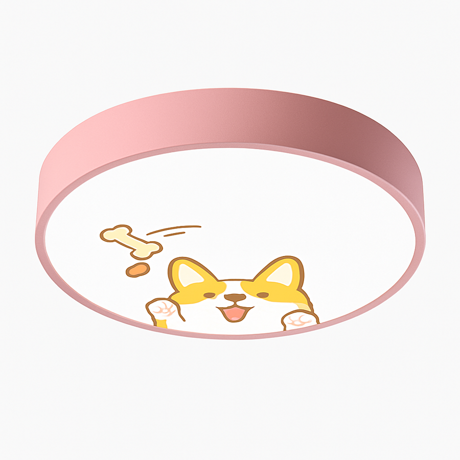 Plafonnier LED rond coloré pour chambre d'enfant