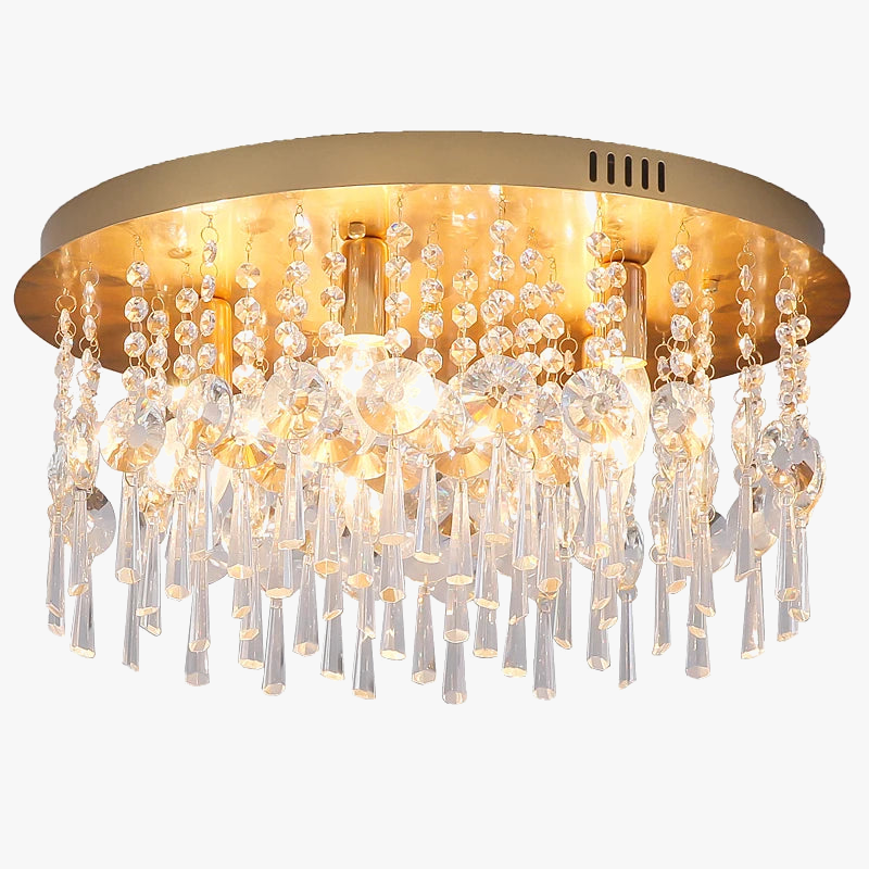 plafonnier led rond cristal luxe style postmoderne européen