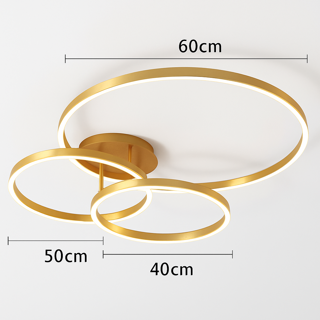 plafonnier led rond doré avec abat-jour acrylique créatif
