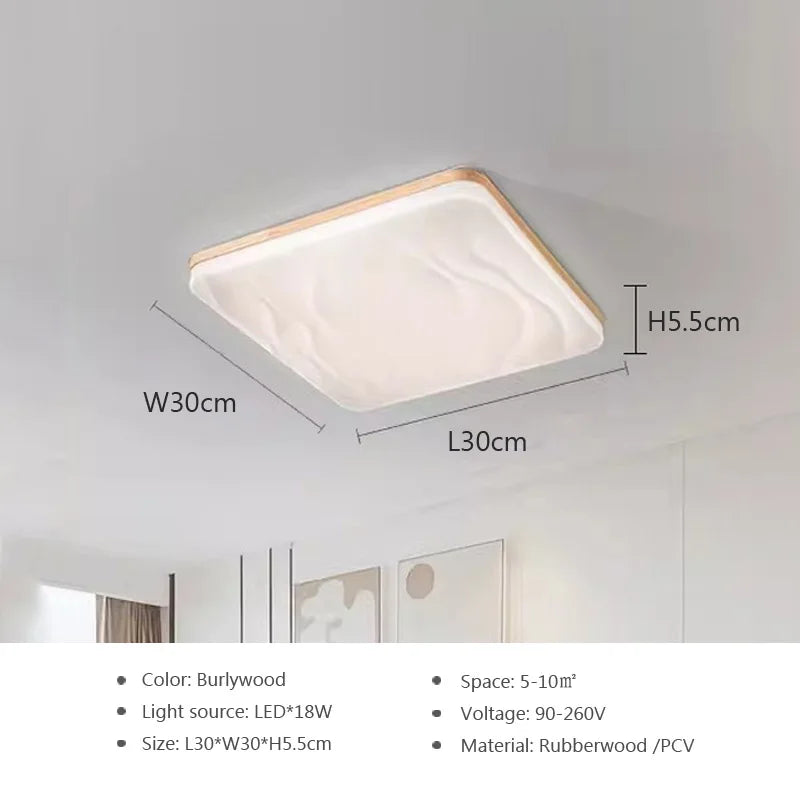 plafonnier led rond en bois design nordique décoratif intérieur