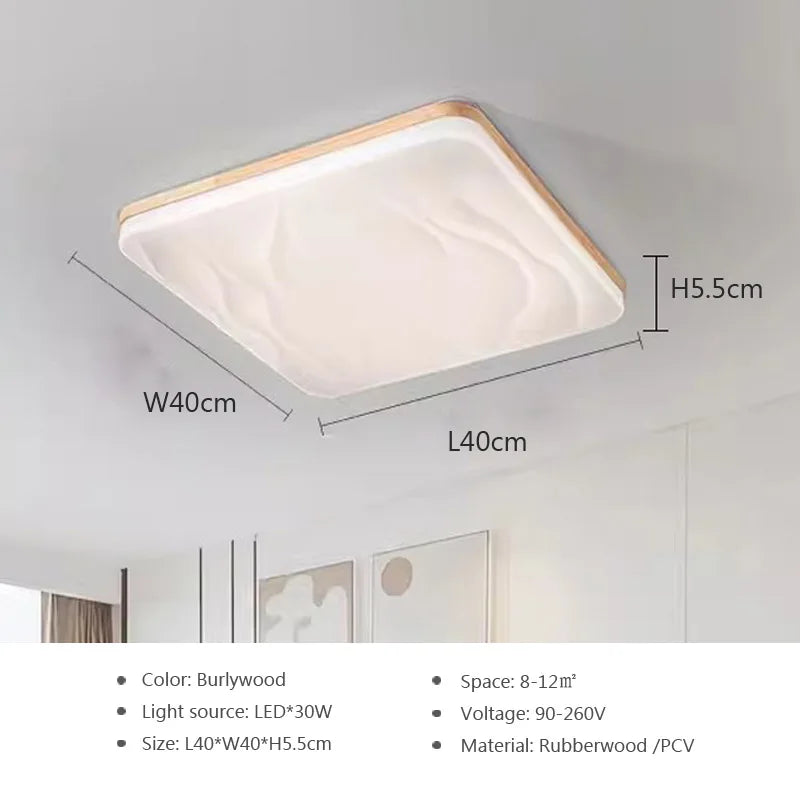 plafonnier led rond en bois design nordique décoratif intérieur