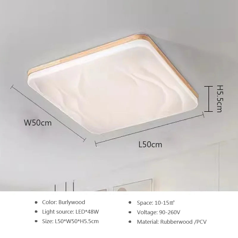 plafonnier led rond en bois design nordique décoratif intérieur