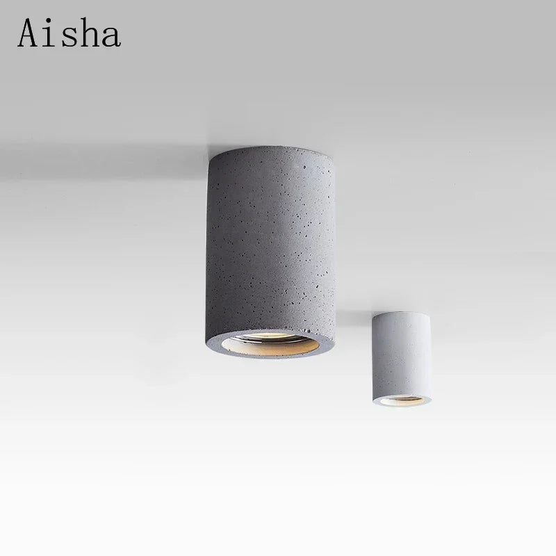 plafonnier led rond en ciment design minimaliste pour intérieur