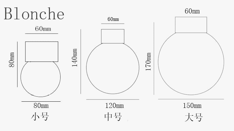 Plafonnier Led rond en forme de boule de verre