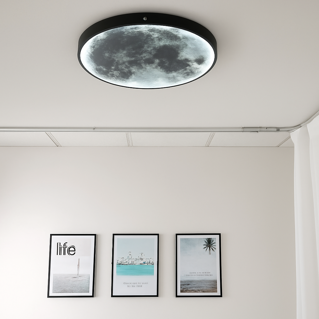 plafonnier led rond lune design nordique créatif décoratif