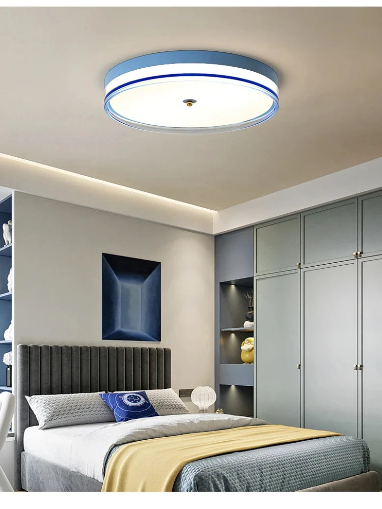 plafonnier led rond moderne avec télécommande design minimaliste