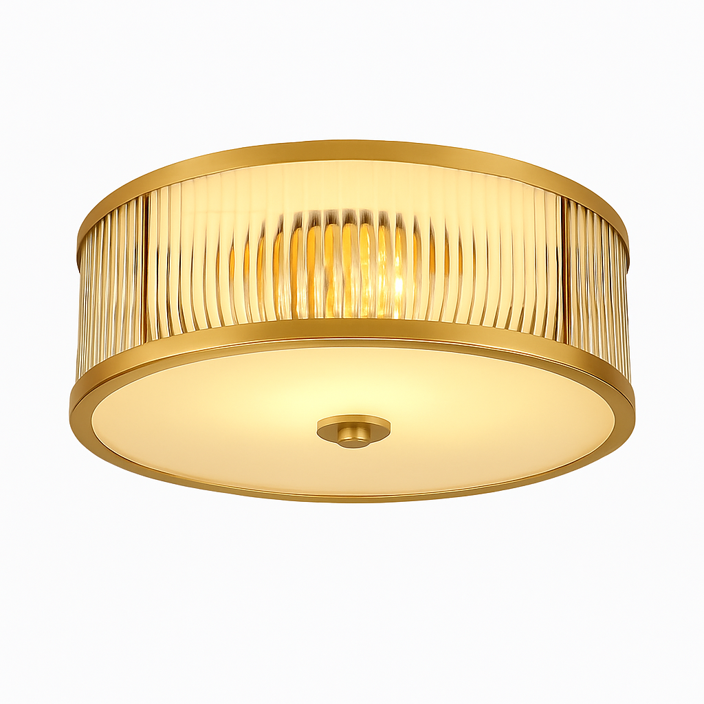 plafonnier led rond moderne minimaliste en pur cuivre seiko américain