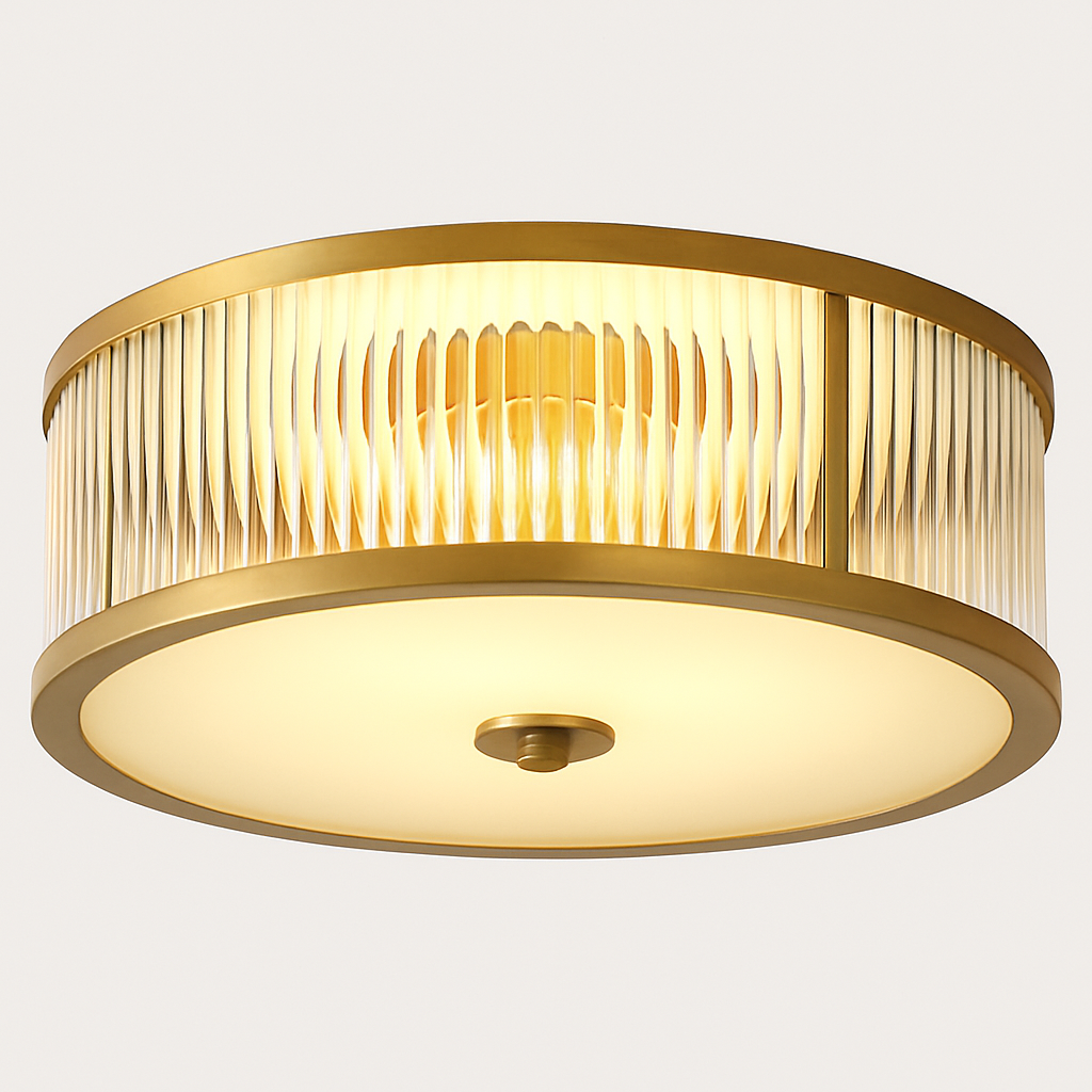 plafonnier led rond moderne minimaliste en pur cuivre seiko américain