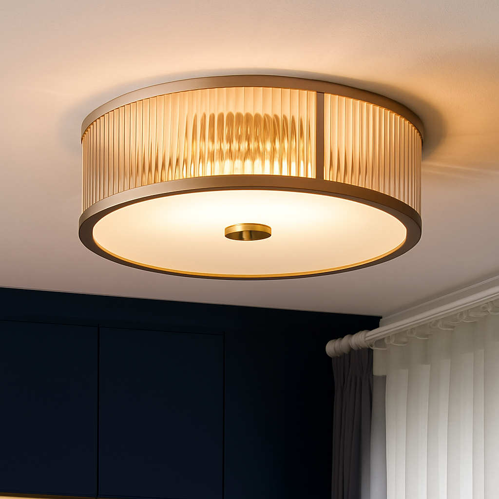 plafonnier led rond moderne minimaliste en pur cuivre seiko américain