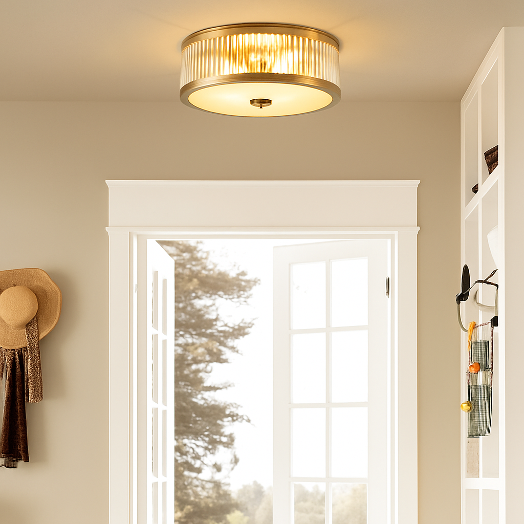 plafonnier led rond moderne minimaliste en pur cuivre seiko américain