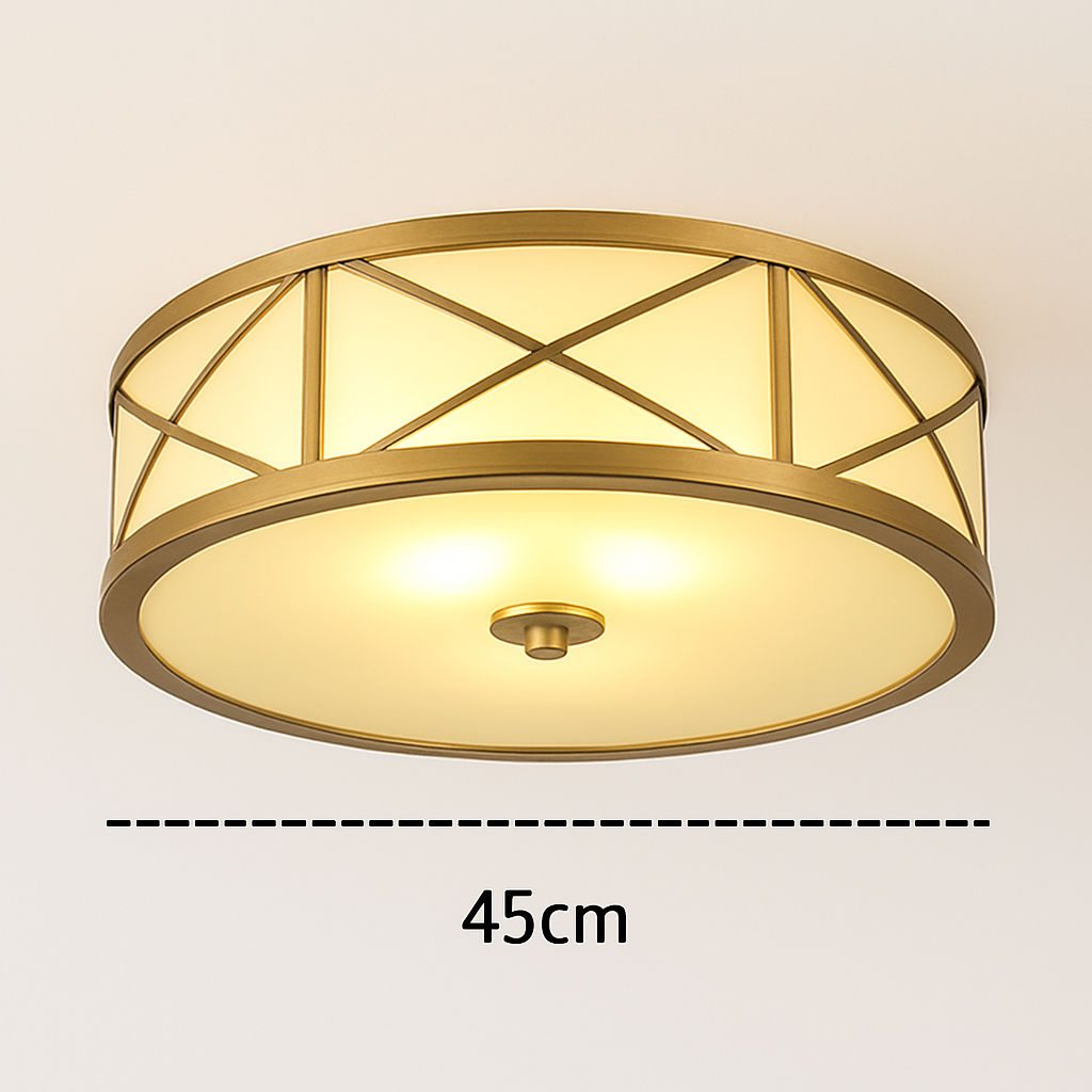 plafonnier led rond moderne minimaliste en pur cuivre seiko américain