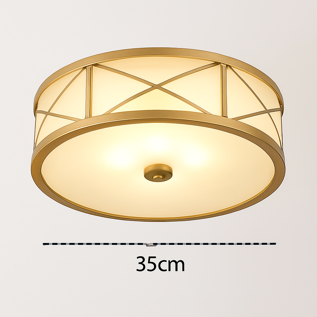 plafonnier led rond moderne minimaliste en pur cuivre seiko américain