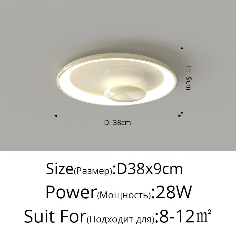 plafonnier led rond style crème variable avec télécommande