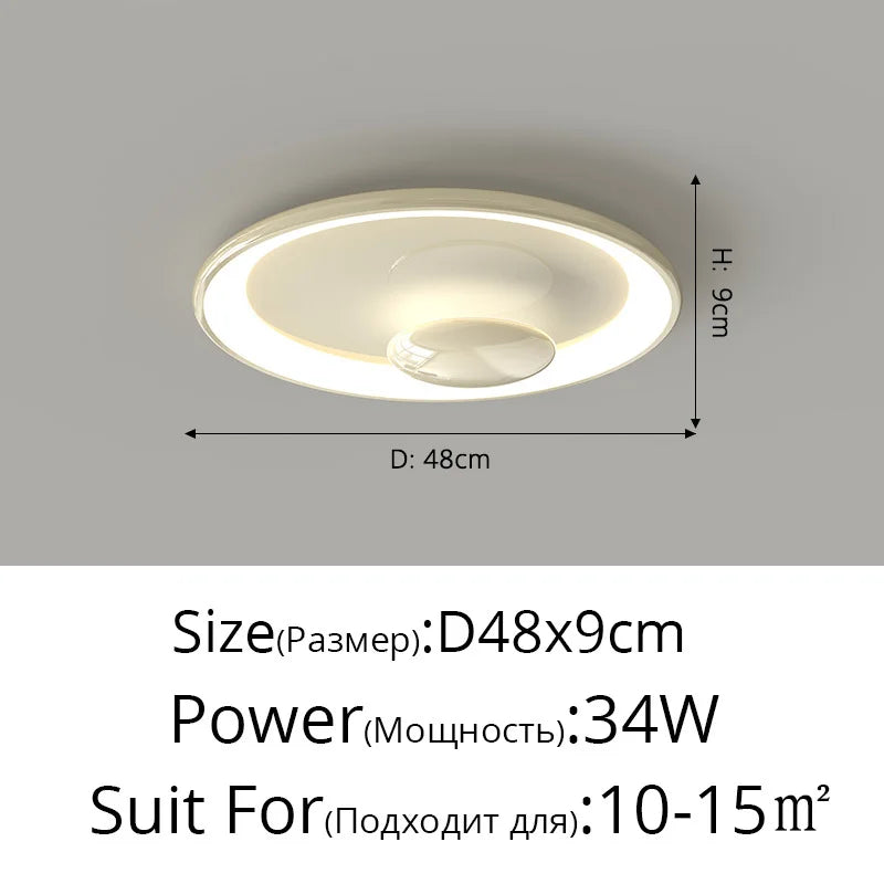 plafonnier led rond style crème variable avec télécommande
