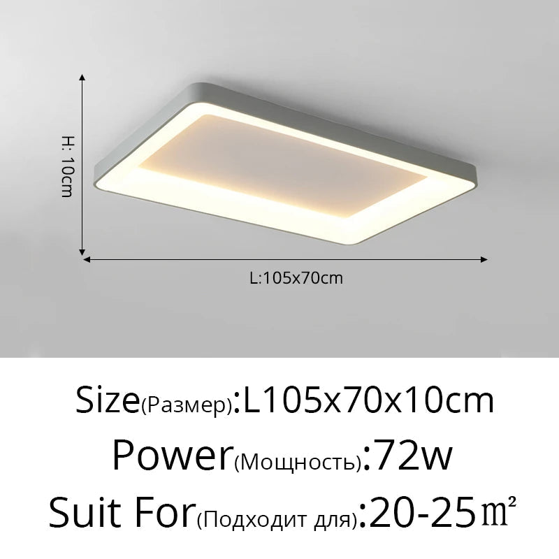 plafonnier led simple rectangulaire pour intérieur moderne