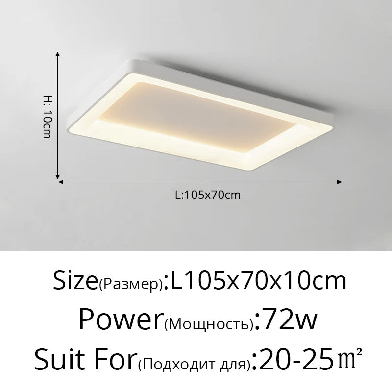 plafonnier led simple rectangulaire pour intérieur moderne