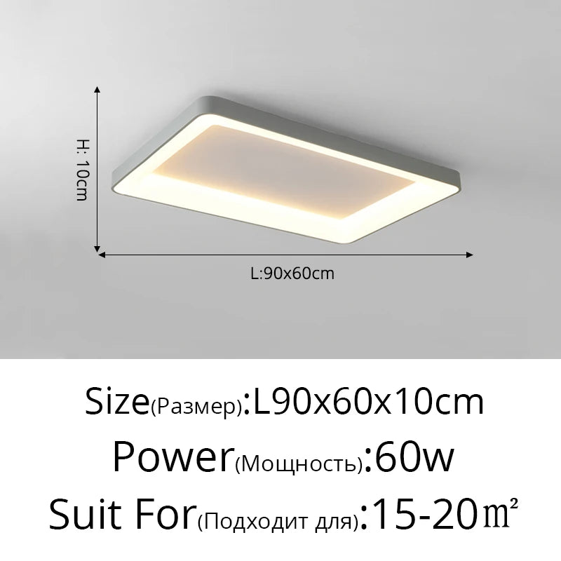 plafonnier led simple rectangulaire pour intérieur moderne
