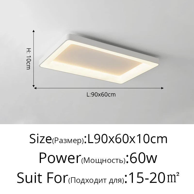 plafonnier led simple rectangulaire pour intérieur moderne