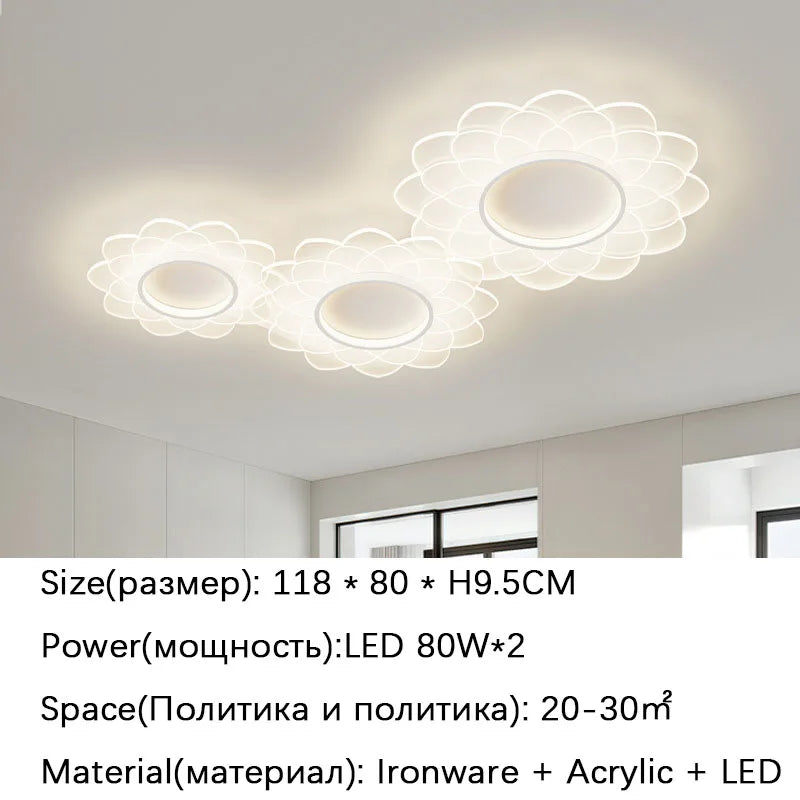 plafonnier led spot design floral en acrylique pour décoration intérieure