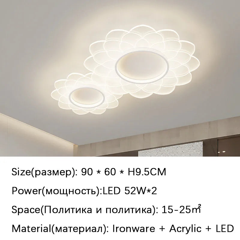 plafonnier led spot design floral en acrylique pour décoration intérieure
