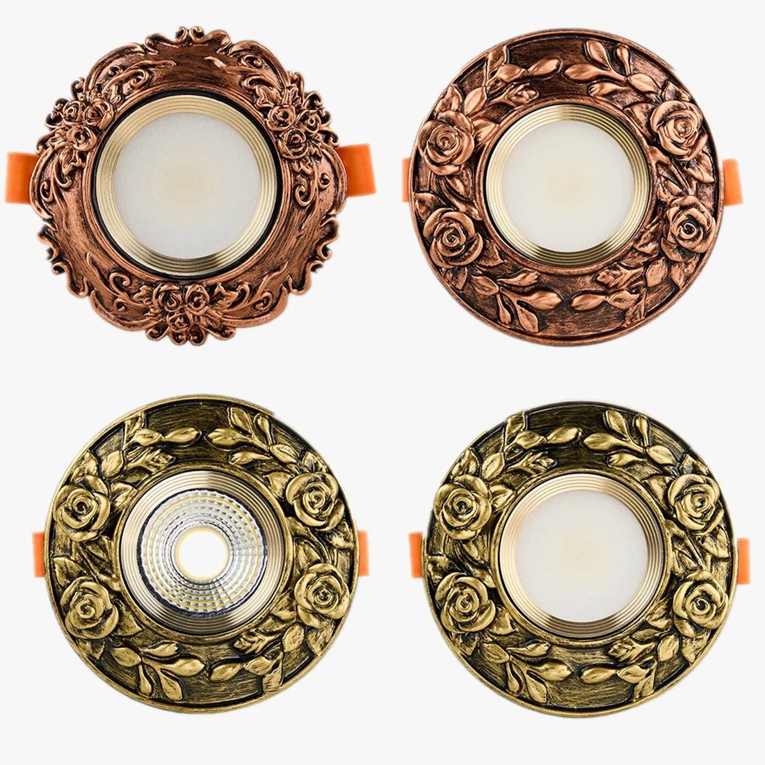 plafonnier led style industriel rétro résine bronze œil de vache intégré
