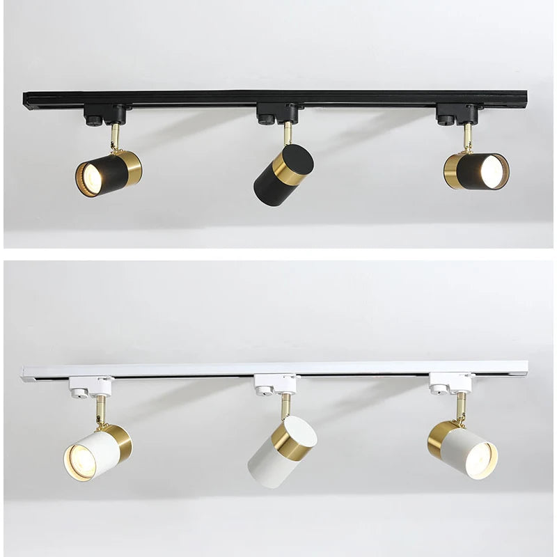 plafonnier sur rail avec éclairage led