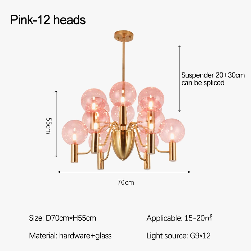 plafonnier led suspendu design moderne boule de verre luminaire décoratif