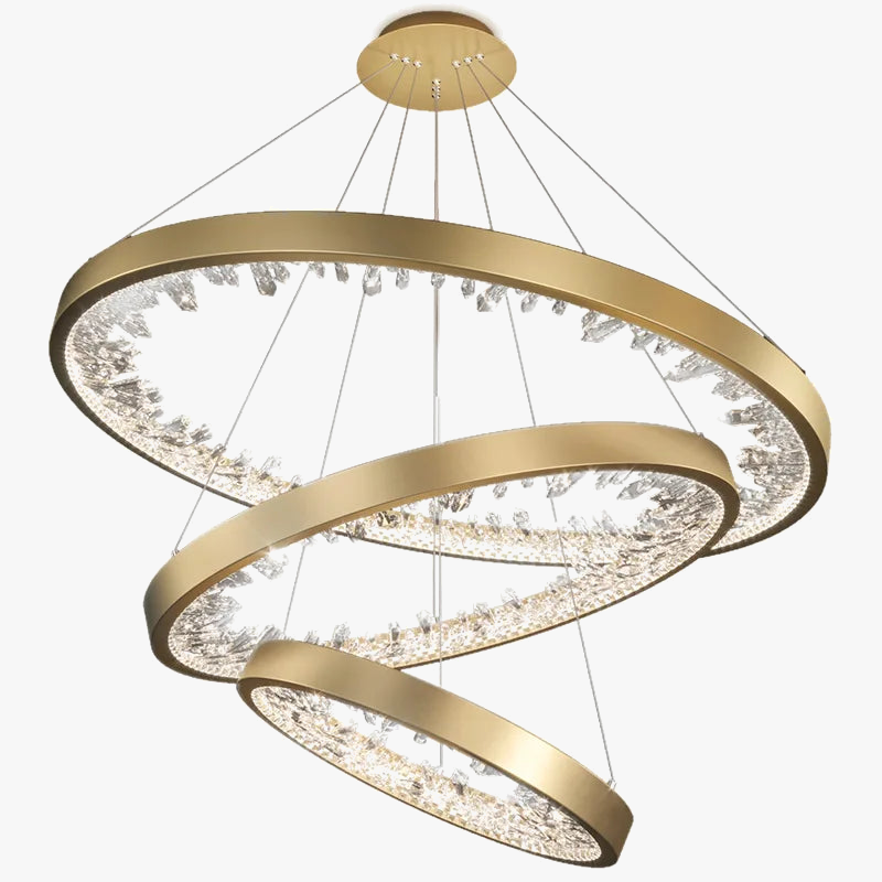 Plafonnier LED suspendu en cristal de luxe au design moderne