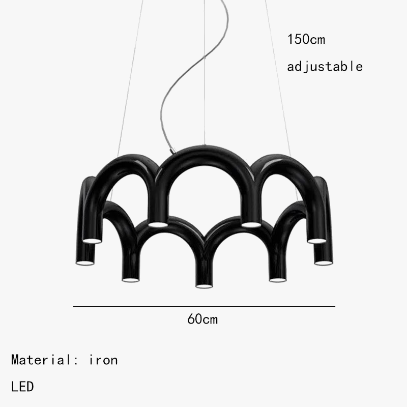 plafonnier led suspendu en métal style moderne avec cordon réglable