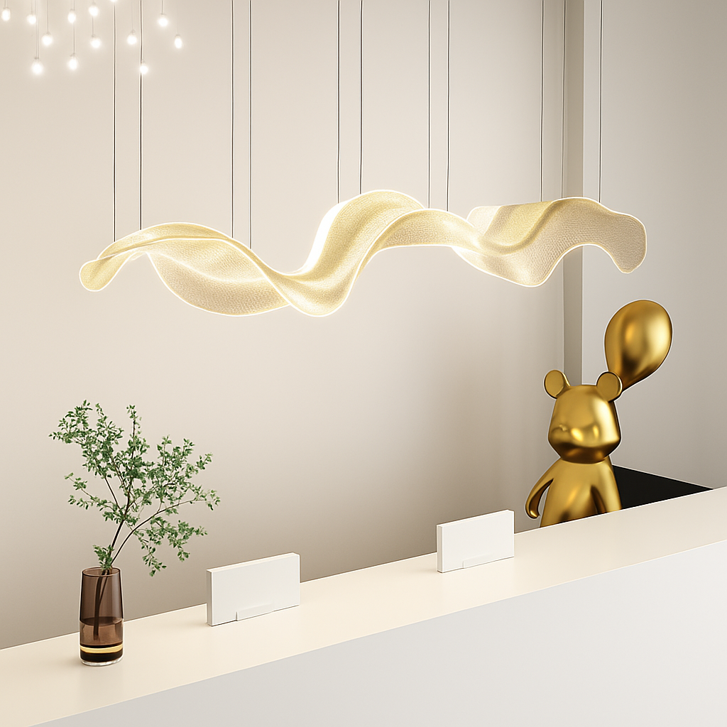 plafonnier led suspendu style art déco en fil acrylique réglable