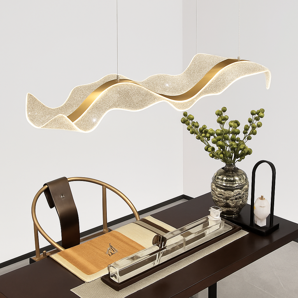 plafonnier led suspendu style art déco en fil acrylique réglable