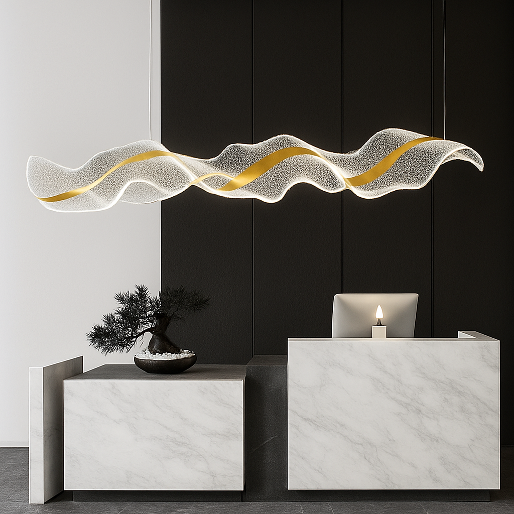 plafonnier led suspendu style art déco en fil acrylique réglable