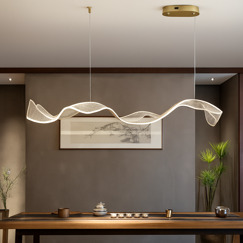 plafonnier led suspendu style art déco en fil acrylique réglable