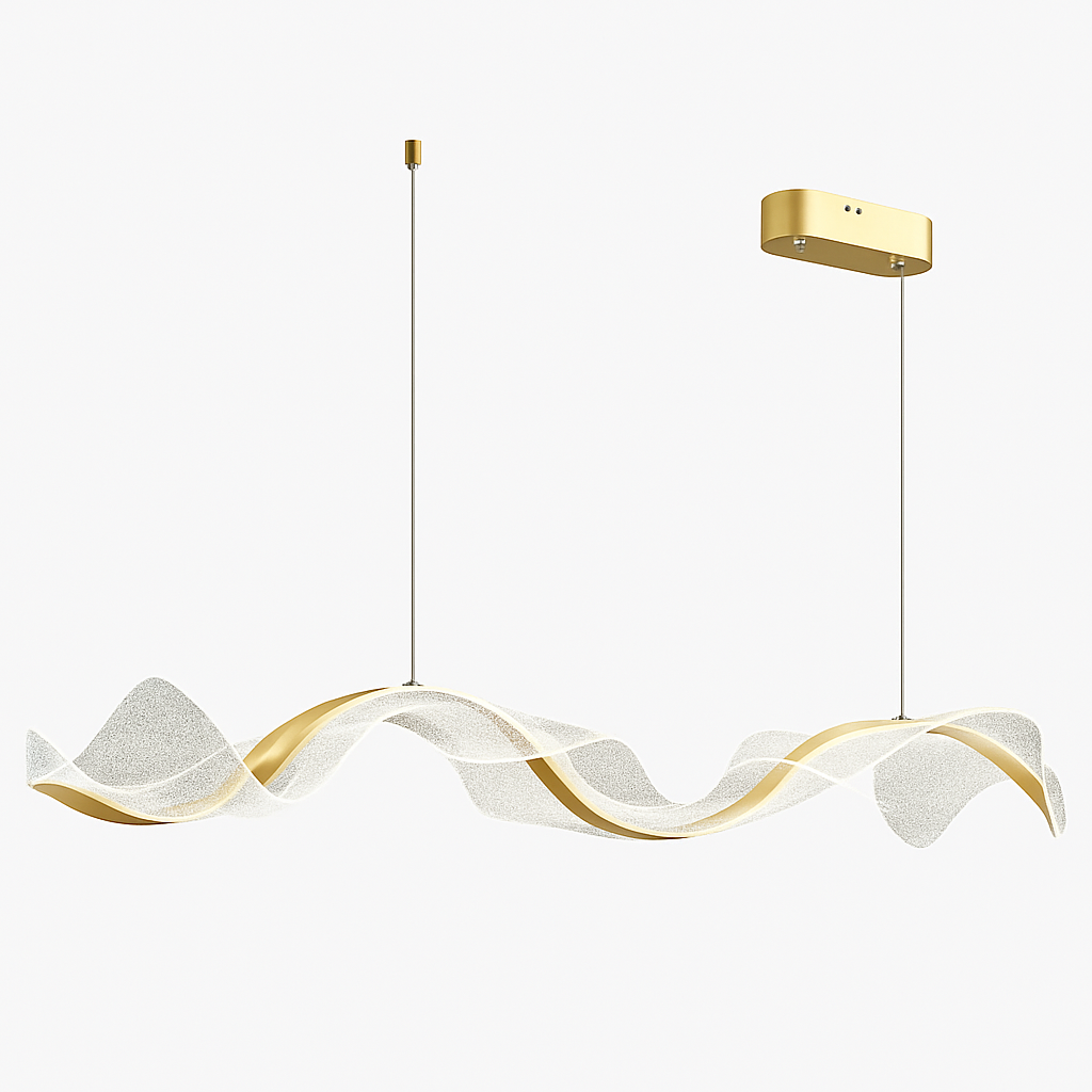 plafonnier led suspendu style art déco en fil acrylique réglable