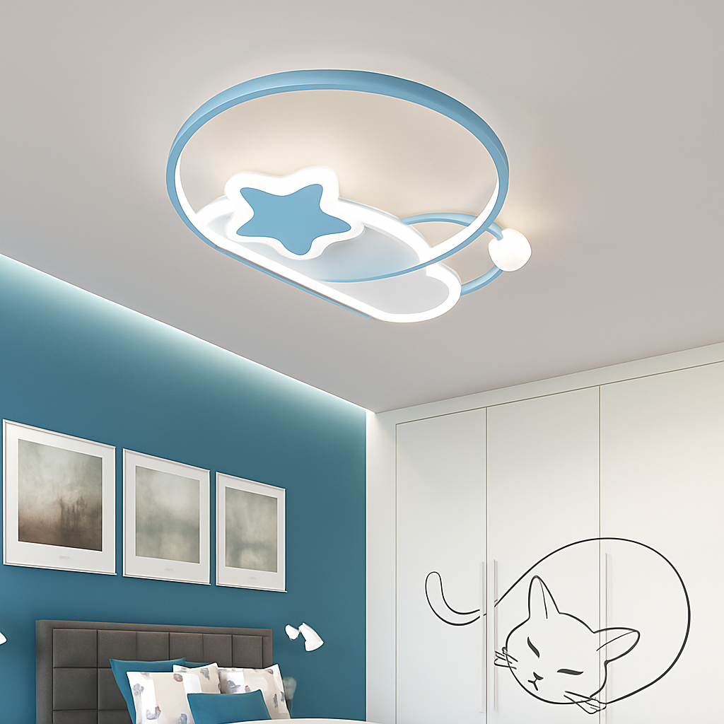 plafonnier led étoile lumineux décoratif chambre enfant dessin animé