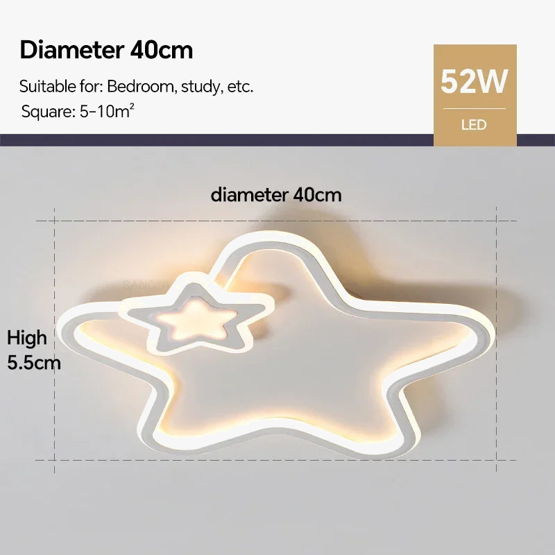 plafonnier led étoile moderne pour décoration intérieure