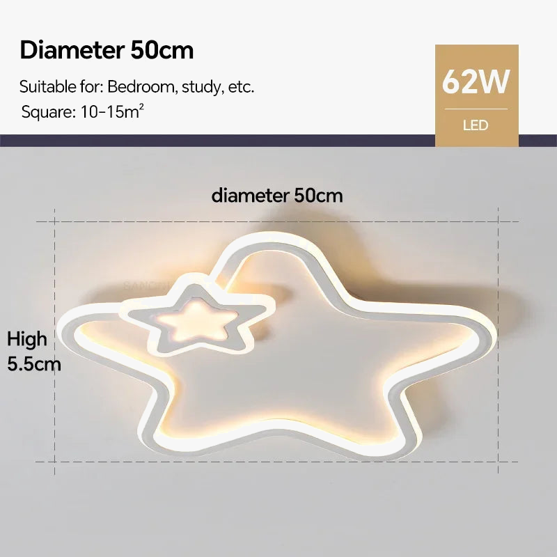 plafonnier led étoile moderne pour décoration intérieure