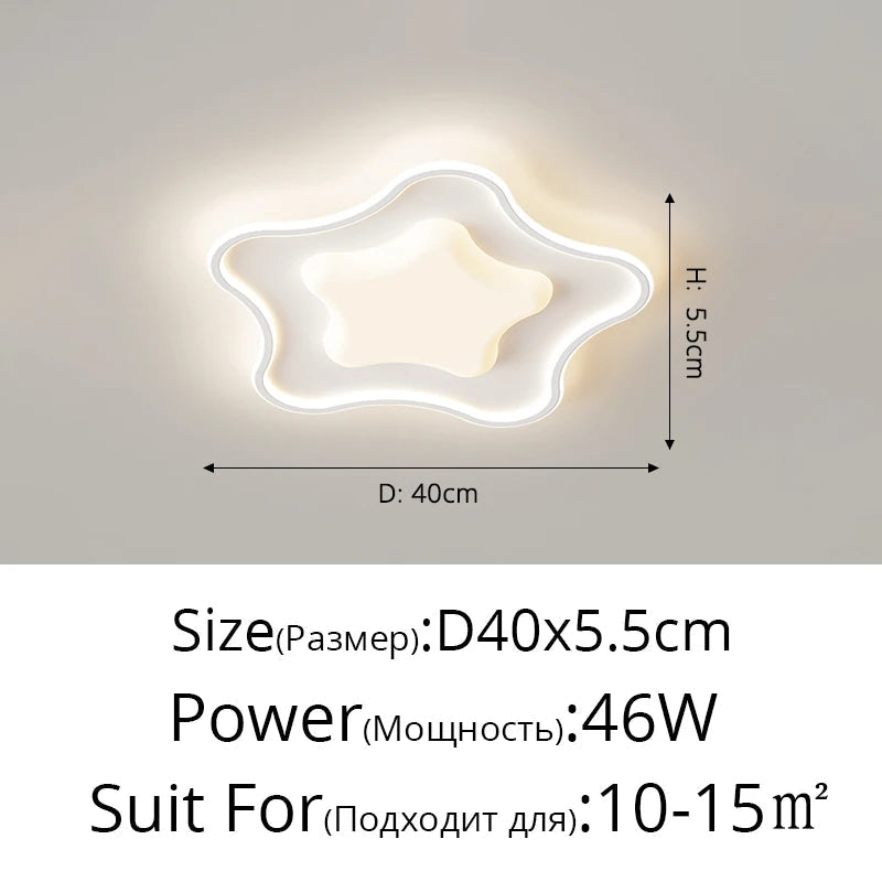 plafonnier led étoile moderne pour décoration intérieure élégante