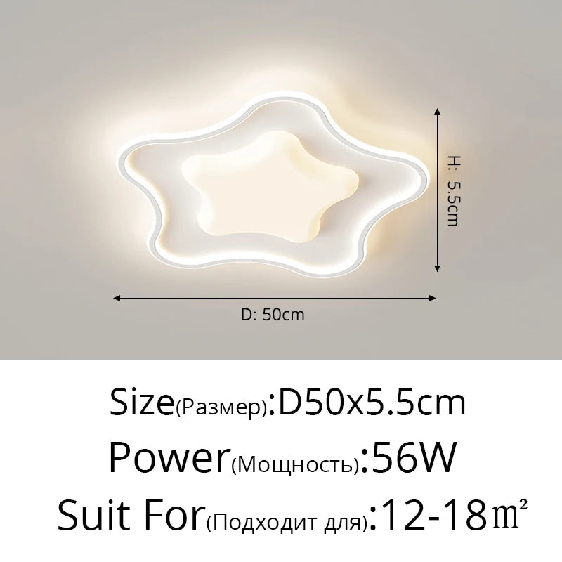 plafonnier led étoile moderne pour décoration intérieure élégante