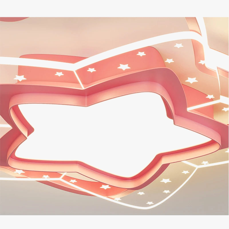 plafonnier led étoile rose moderne pour chambre d'enfant