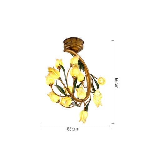 plafonnier LED tulipe en verre style nordique décoratif