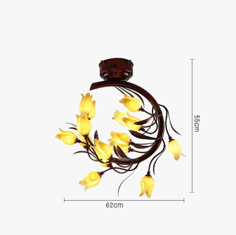 plafonnier LED tulipe en verre style nordique décoratif