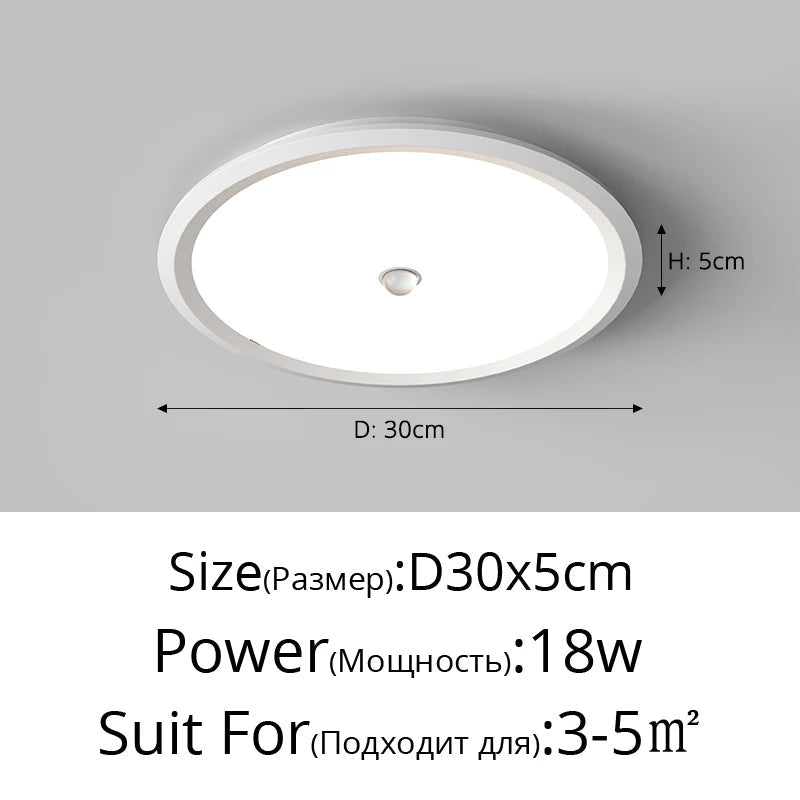 plafonnier led ultra-mince avec capteur de corps humain