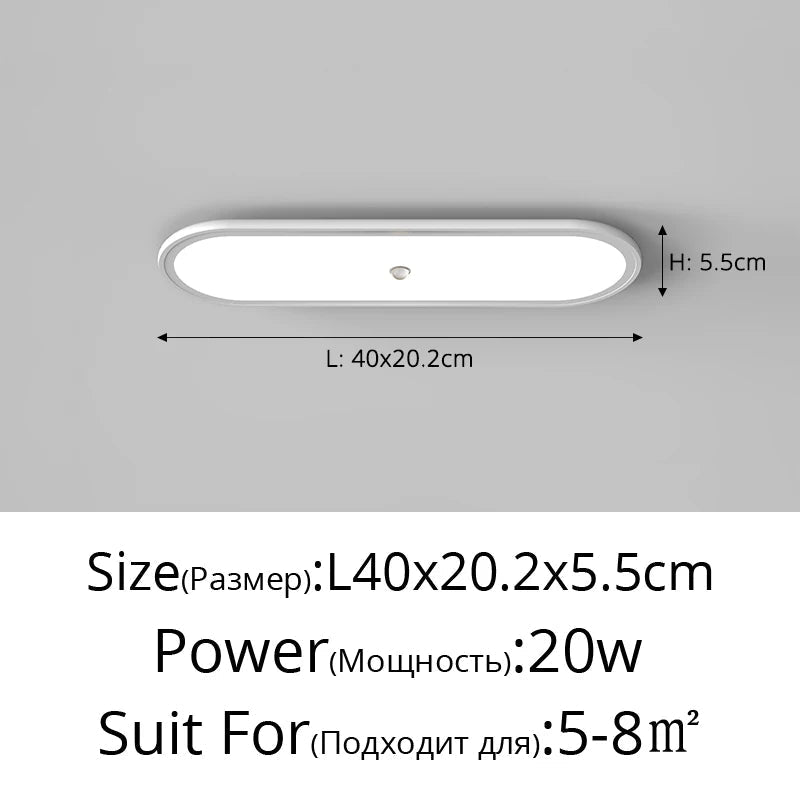 plafonnier led ultra-mince avec capteur de corps humain