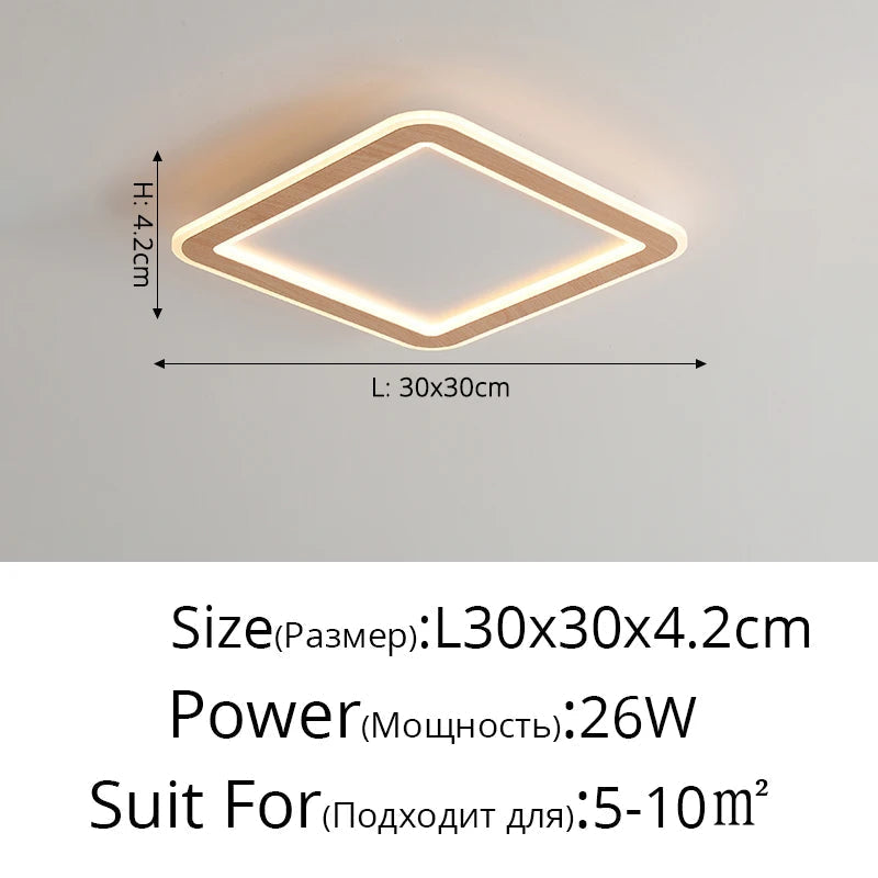 plafonnier led ultra-mince bois massif style nordique moderne 2022