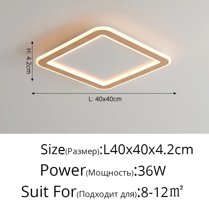 plafonnier led ultra-mince bois massif style nordique moderne 2022