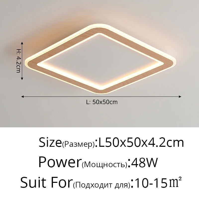 plafonnier led ultra-mince bois massif style nordique moderne 2022