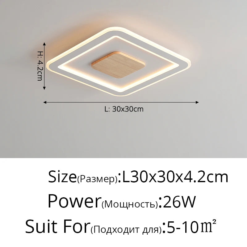 plafonnier led ultra-mince bois massif style nordique moderne 2022