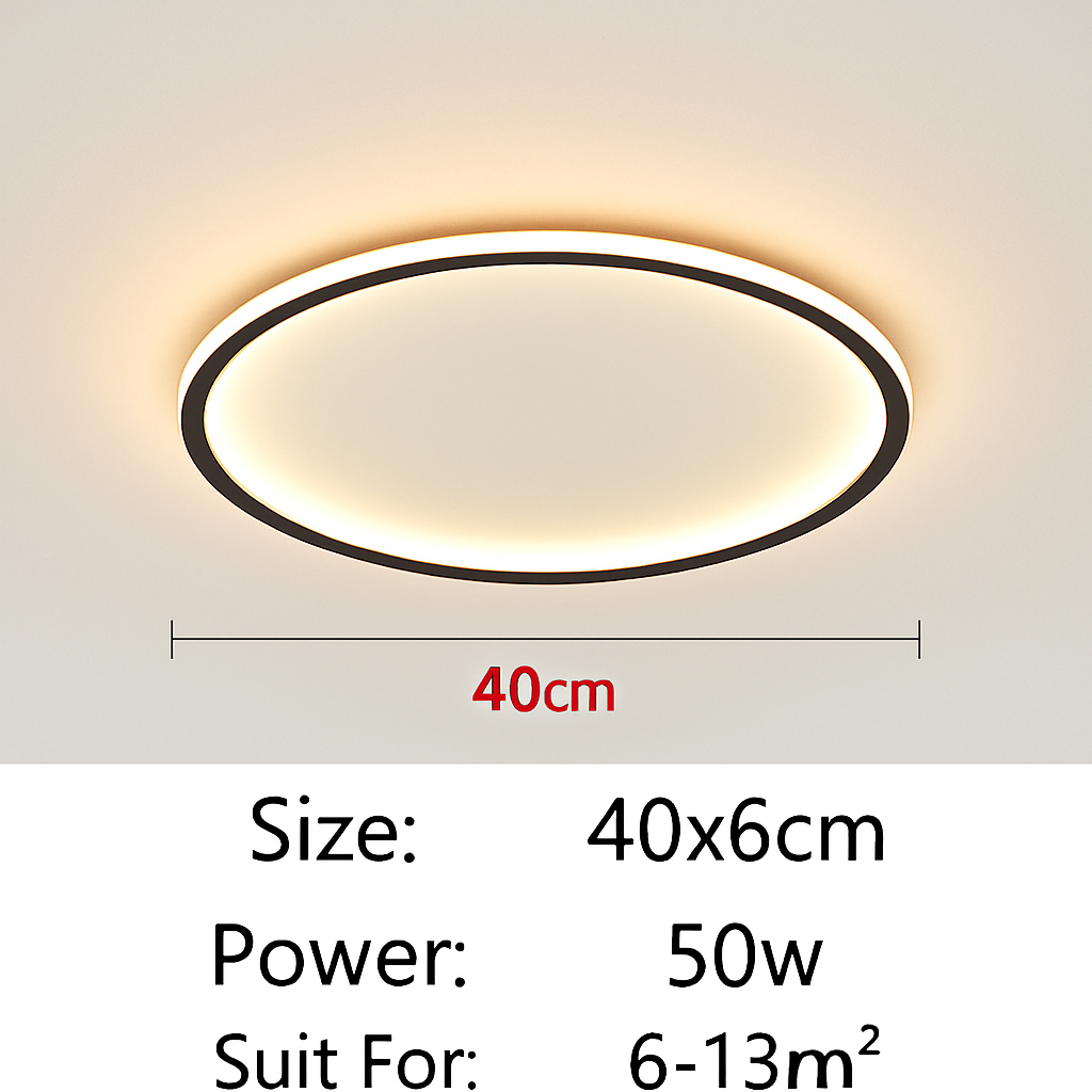 plafonnier led ultra-mince design moderne intensité réglable luminaire décoratif